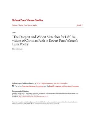 Re-Visions of Christian Faith in Robert Penn Warren's