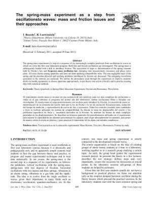The Spring-Mass Experiment As a Step from Oscillationsto Waves: Mass and Friction Issues and Their Approaches
