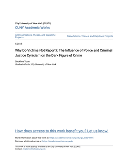 Why Do Victims Not Report?: the Influence of Police and Criminal Justice Cynicism on the Dark Figure of Crime