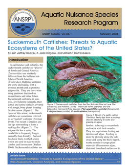 Suckermouth Catfishes: Threats to Aquatic Ecosystems of the United States? by Jan Jeffrey Hoover, K