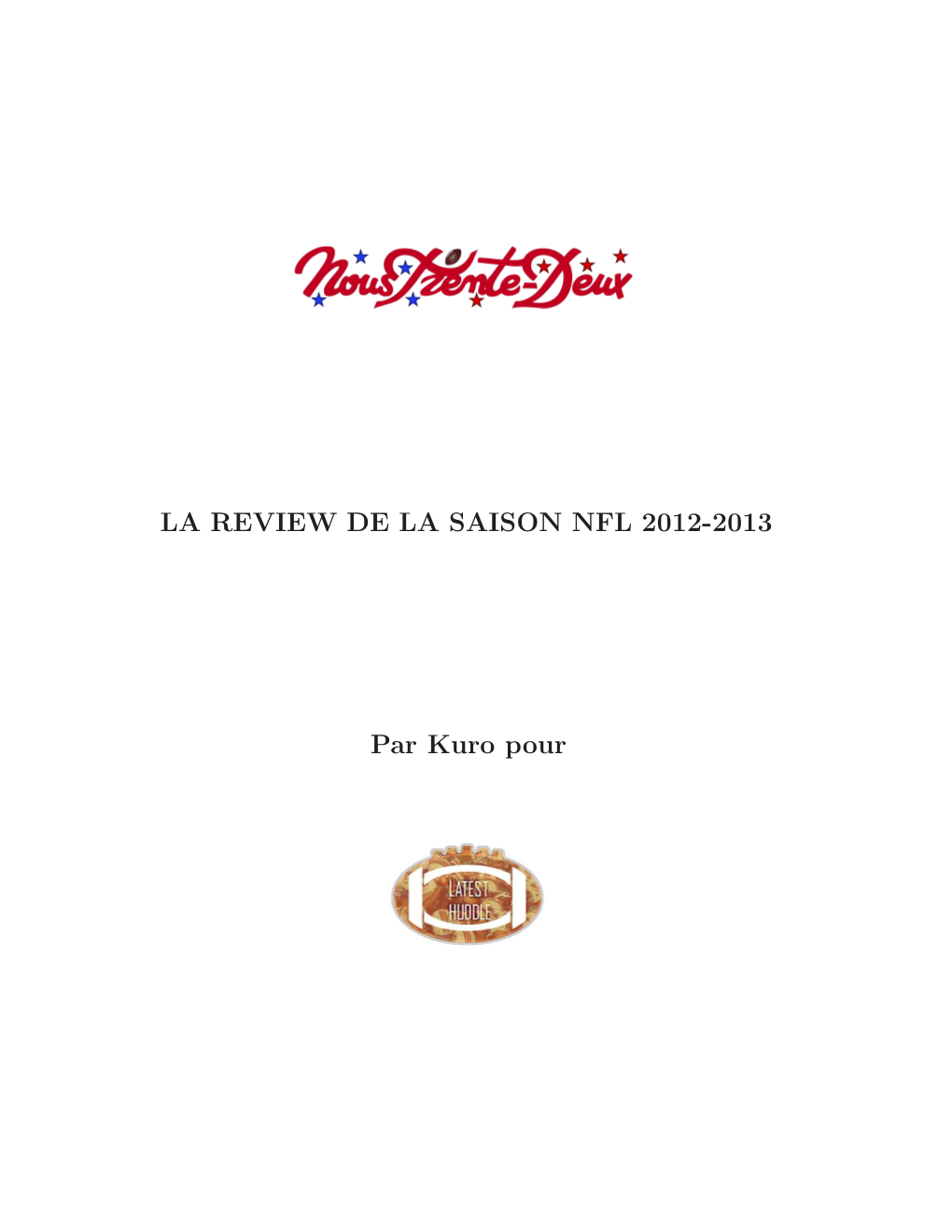 LA REVIEW DE LA SAISON NFL 2012-2013 Par
