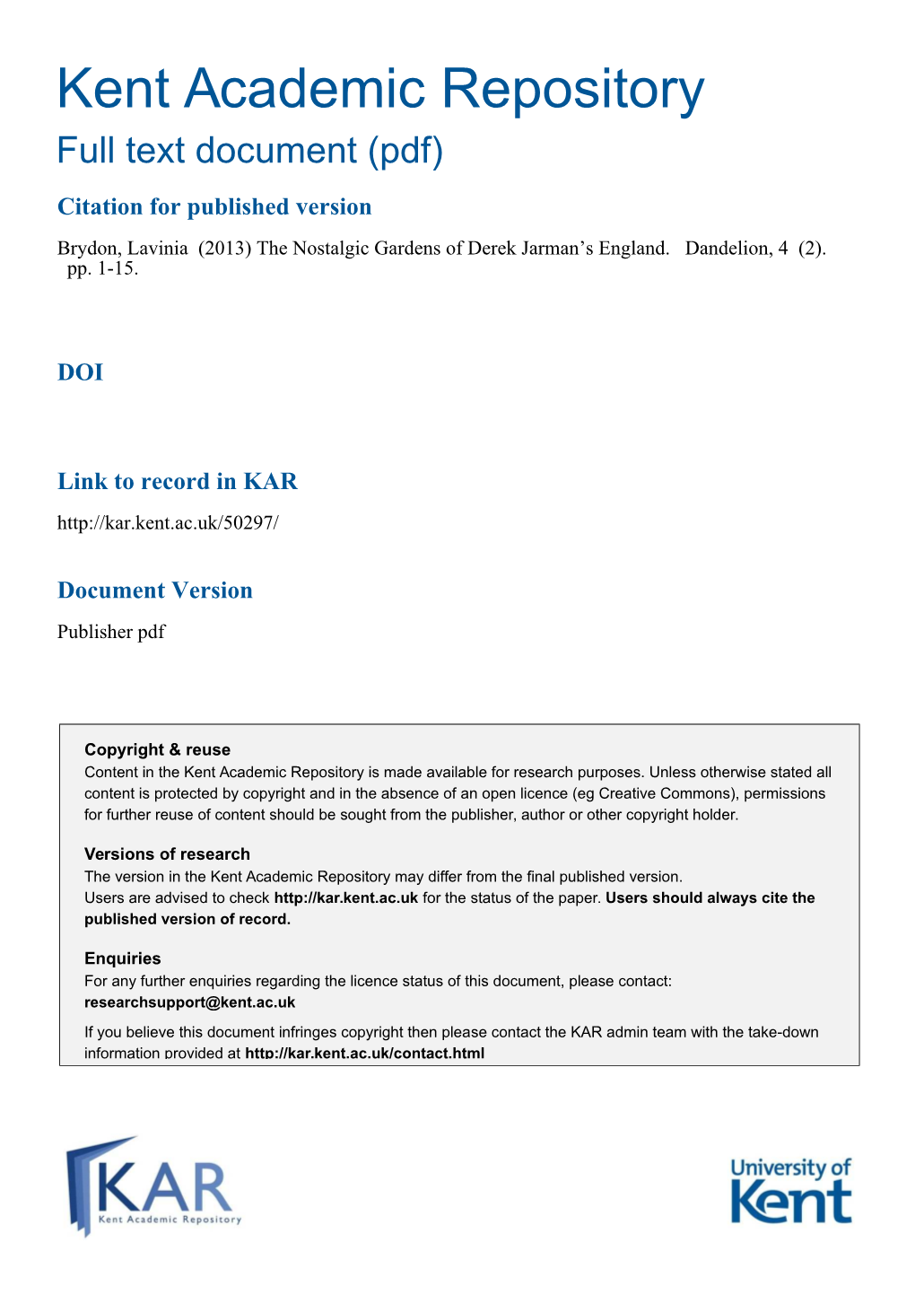 Document Version Publisher Pdf