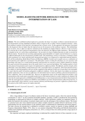 Model-Based Framework Rheology for the Interpretation of Laos