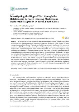 Investigating the Ripple Effect Through the Relationship Between Housing Markets and Residential Migration in Seoul, South Korea