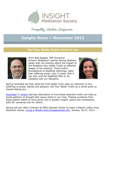 Sangha News ~ November 2012