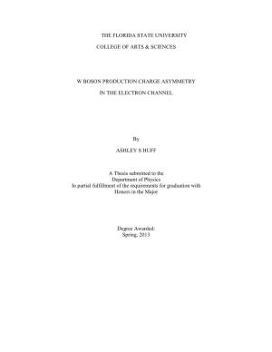 Thesis Submitted to the Department of Physics in Partial Fulfillment of the Requirements for Graduation with Honors in the Major