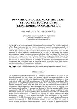 Dynamical Modelling of the Chain Structure Formation in Electrorheological Fluids