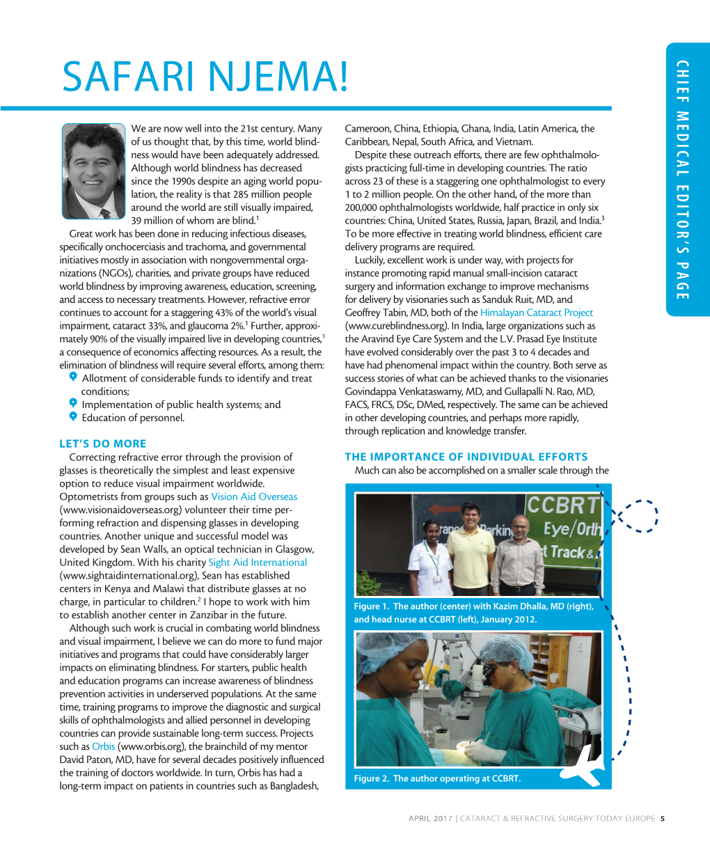 Safari Njema! Chief Medical Editor’S Page