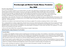 Peterborough and District Family History Newsletter May 2020 from the Acting Chairman… We Are Still in Our Lockdown Situation As Our Second Newsletter Is Sent