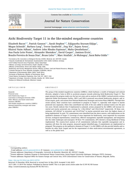 Aichi Biodiversity Target 11 in the Like-Minded Megadiverse Countries