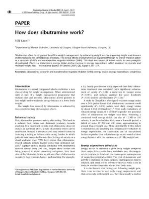 PAPER How Does Sibutramine Work?