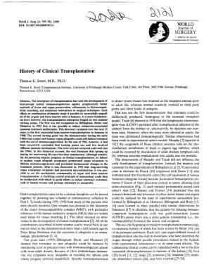 History of Clinical Transplantation