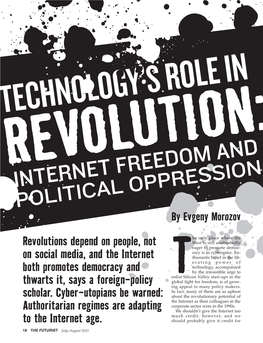 Revolutions Depend on People, Not on Social Media, and the Internet Both