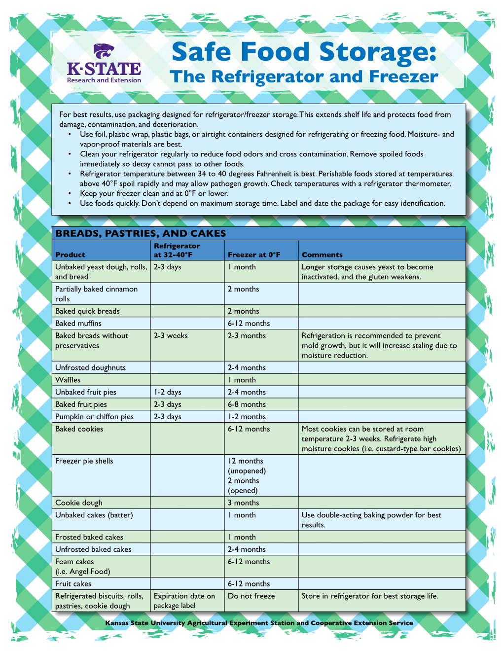 Safe Food Storage: the Refrigerator and Freezer