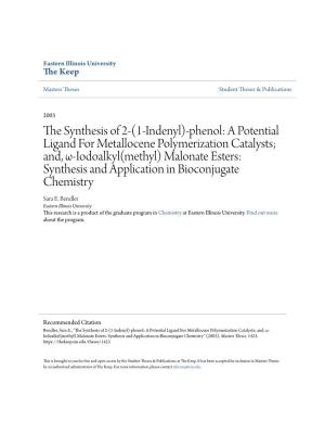The Synthesis of 2-(1-Indenyl)-Phenol