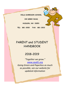 PARENT and STUDENT HANDBOOK 2018-2019
