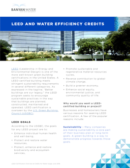 Leed and Water Efficiency Credits