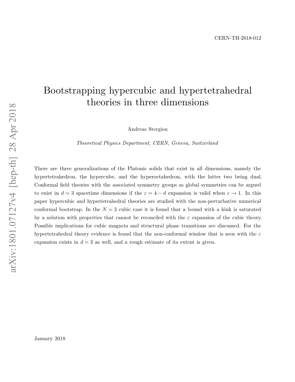 Bootstrapping Hypercubic and Hypertetrahedral Theories in Three Dimensions