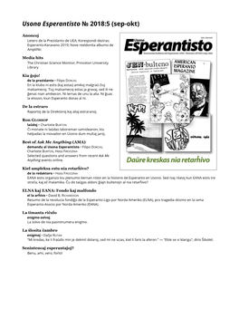 Usona Esperantisto № 2018:5 (Sep-Okt)