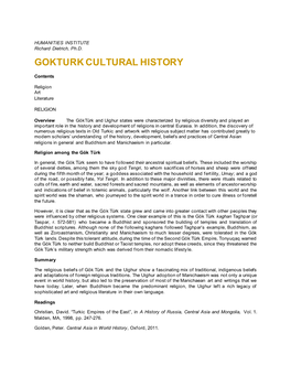 Gokturk Cultural History