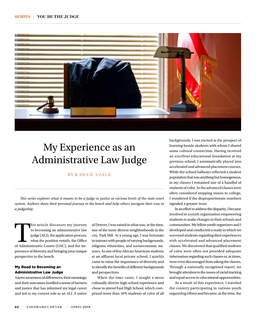 My Experience As an Administrative Law Judge