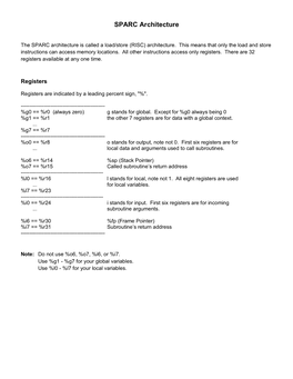 SPARC Architecture