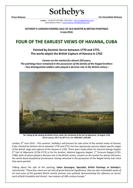 Four of the Earliest Views of Havana, Cuba