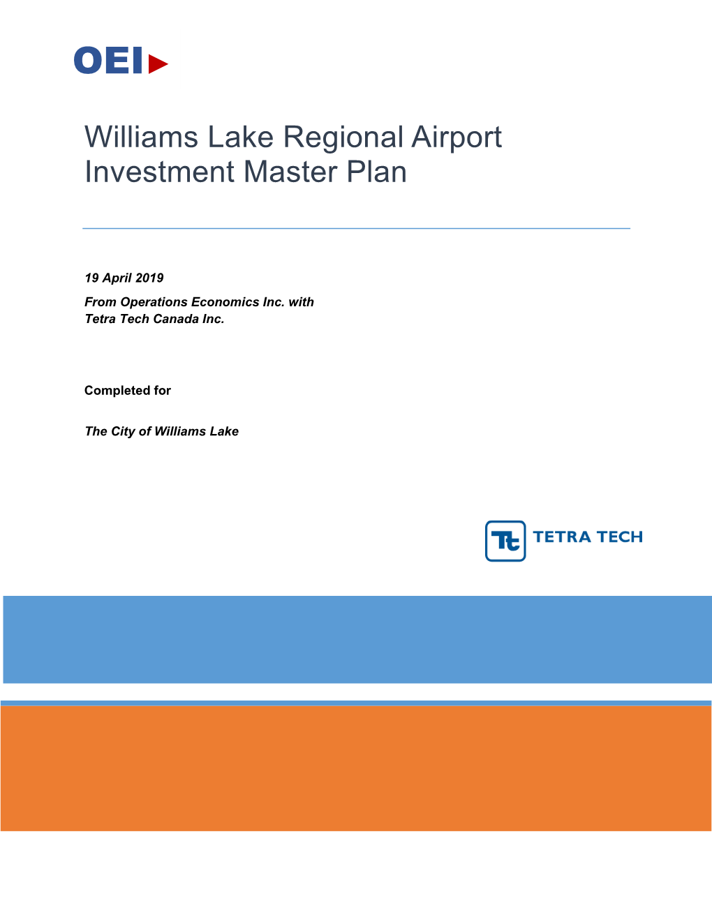 Williams Lake Airport Investment Plan