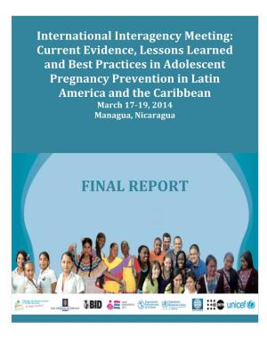 Current Evidence, Lessons Learned and Best Practices in Adolescent Pregnancy Prevention in Latin America and the Caribbean