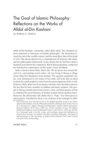 Reflections on the Works of Afdal Al-Din Kashani by William C
