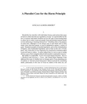A Pluralist Case for the Harm Principle