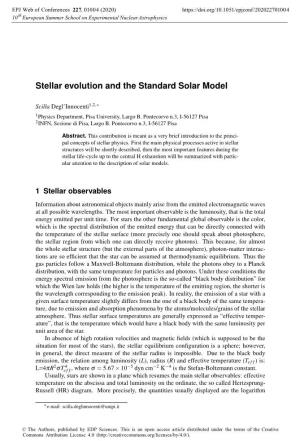 Stellar Evolution and the Standard Solar Model