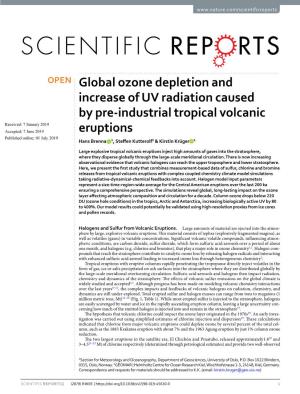 Global Ozone Depletion and Increase of UV Radiation Caused by Pre
