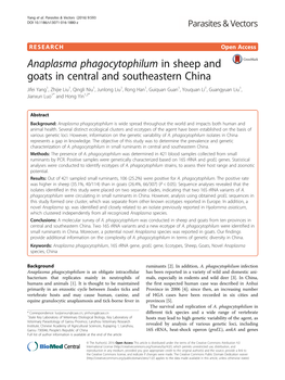 Anaplasma Phagocytophilum