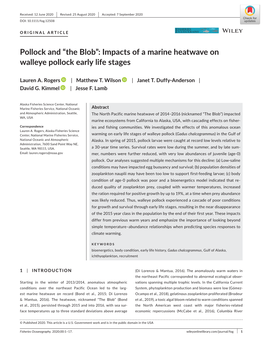 Pollock and “The Blob”: Impacts of a Marine Heatwave on Walleye Pollock Early Life Stages