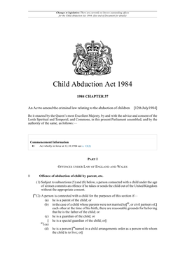 Child Abduction Act 1984