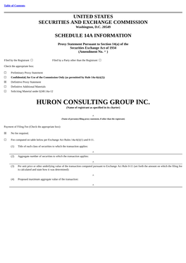 HURON CONSULTING GROUP INC. (Name of Registrant As Specified in Its Charter)