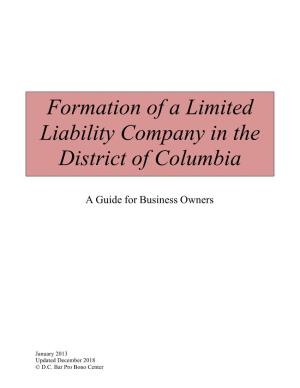 Formation of a Limited Liability Company in the District of Columbia