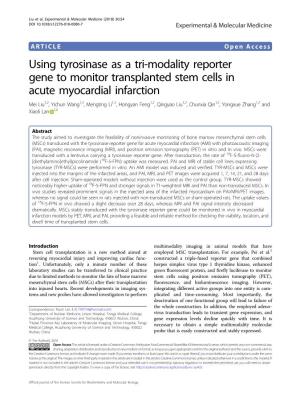 Using Tyrosinase As a Tri-Modality Reporter Gene to Monitor
