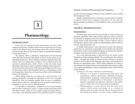 Pharmacology and Therapeutics Principles of Clinical Pharmacology and Therapeutics 3