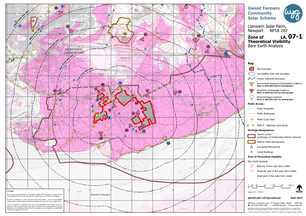 Llanwern Solar Farm, Newport NP18 2AY Zone of Theoretical Visibility