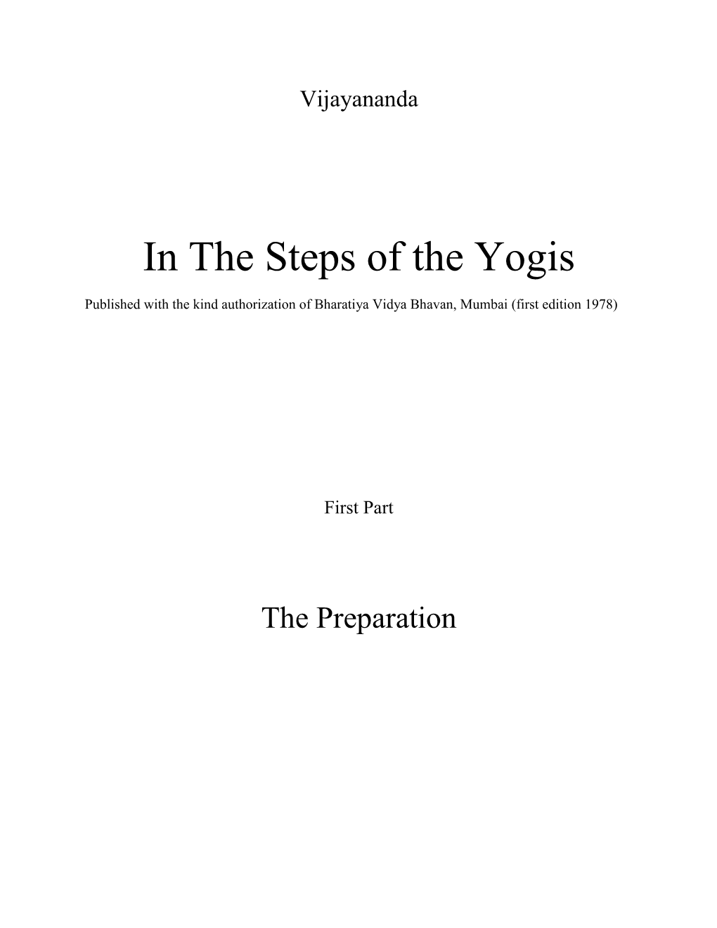 In the Steps of the Yogis