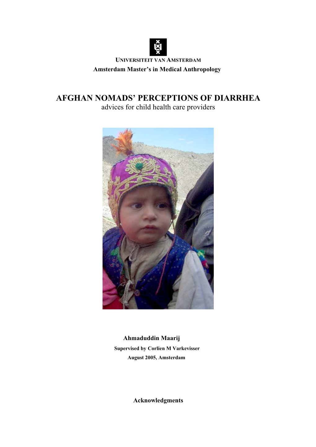 Afghan Nomads' Perceptions of Diarrhea