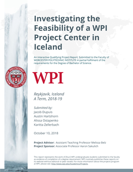 Investigating the Feasibility of a WPI Project Center in Iceland