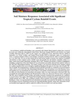 Soil Moisture Responses Associated with Significant Tropical Cyclone Flooding Events