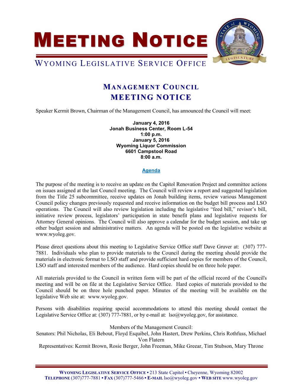 Meeting Notice