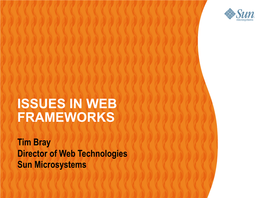 Issues in Web Frameworks