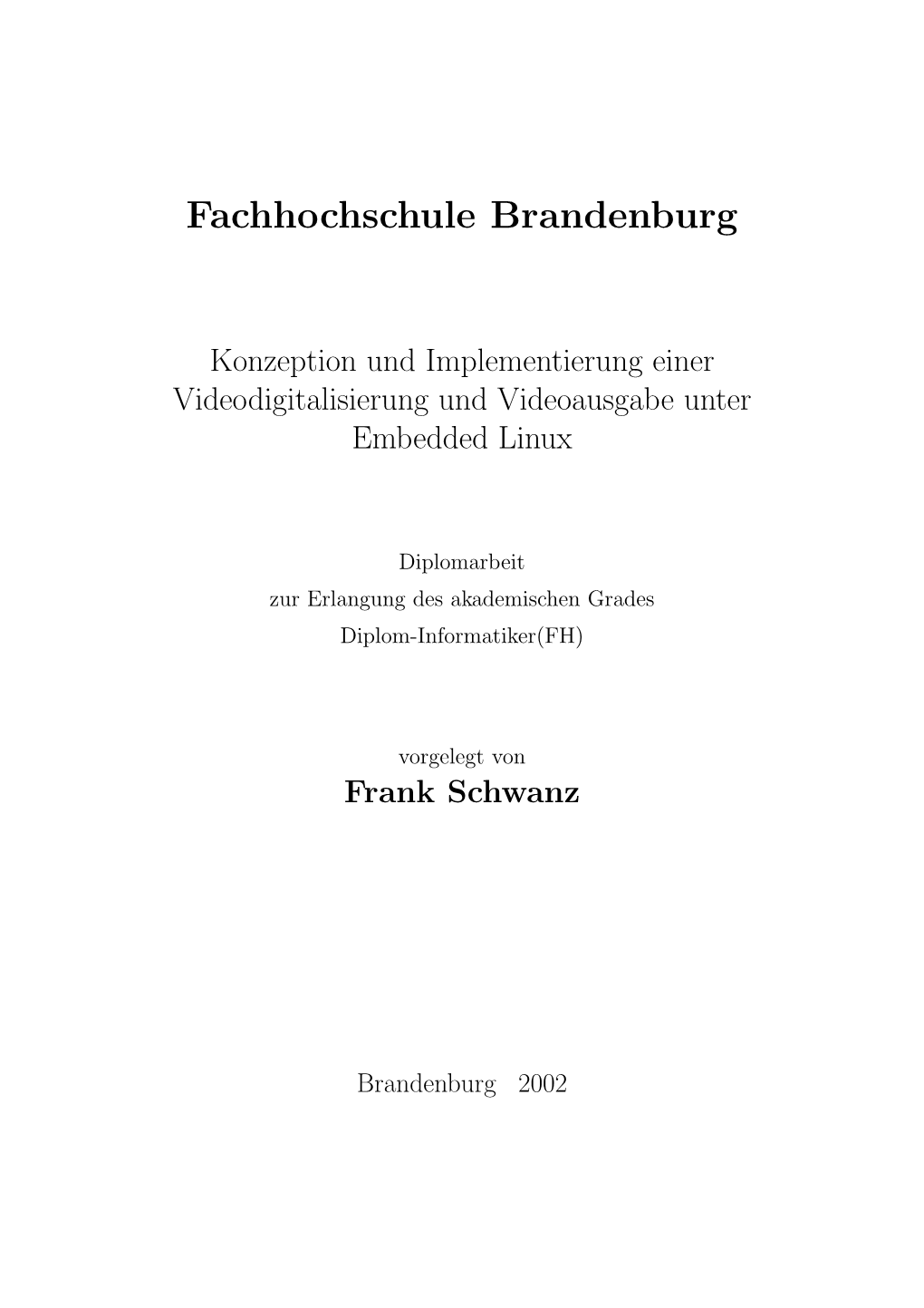 Fachhochschule Brandenburg