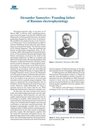 Alexander Samoylov: Founding Father of Russian Electrophysiology