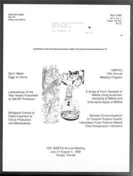 Dairy and Food Sanitation 1988-04